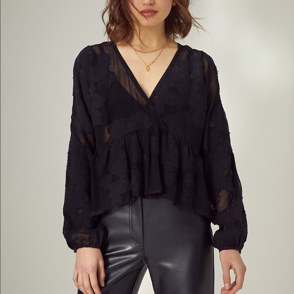 Aritzia Wilfred Peplum Blouse